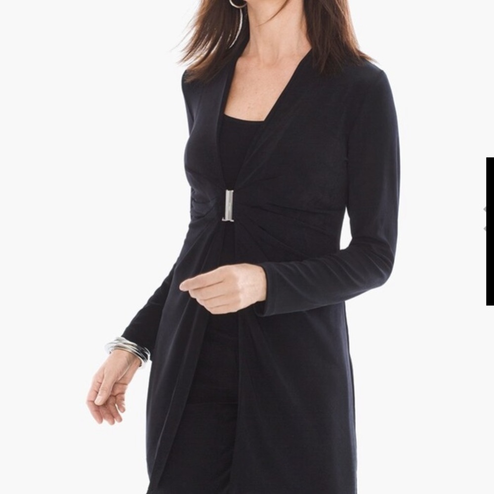 chico’s travelers draped front duster jacket